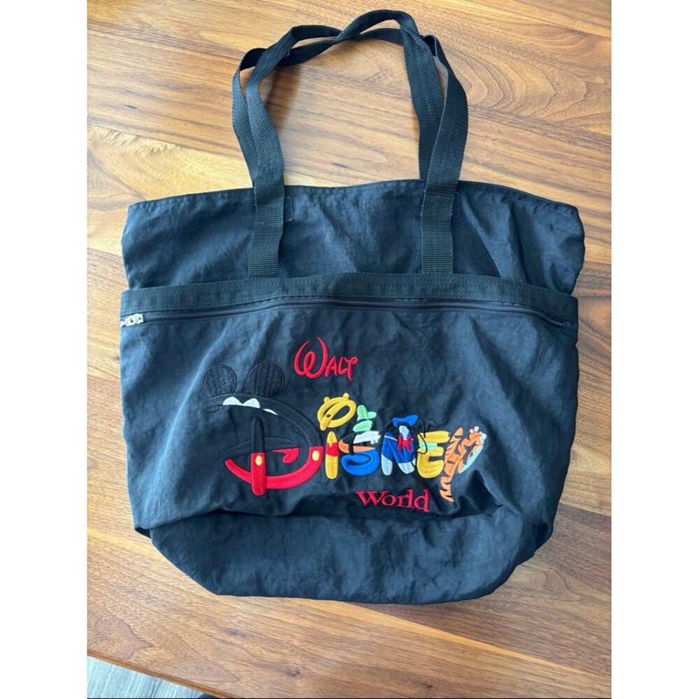 Walt Disney World Black Mickey Mouse 3 Compartment Nylon Tote Bag